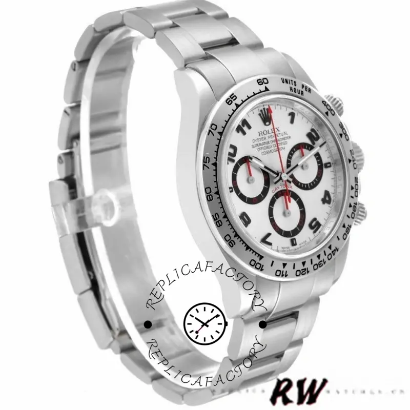 Rolex Cosmograph Daytona 116509 Silver Arabic Dial White Gold 40MM Mens Replica Watch - QualitySwissReplica