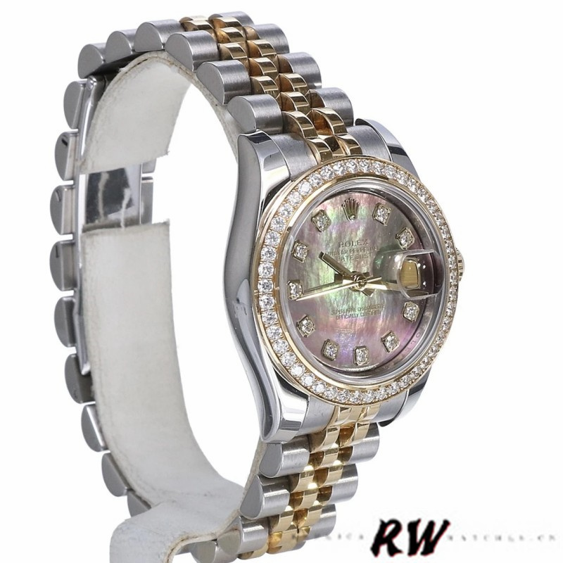 Rolex Datejust 179383 Black Mother Of Pearl Dial 26MM Lady Replica Watch - QualitySwissReplica