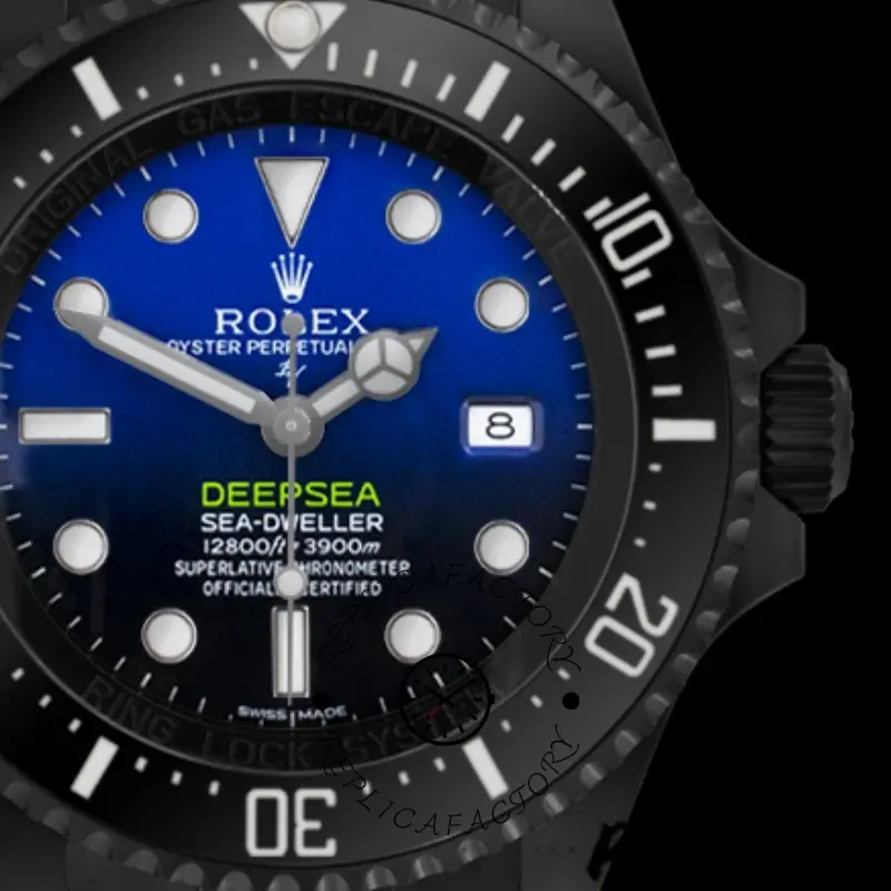 Rolex Sea-Dweller Deepsea 116660 PVD/DLC Coated Stainless Steel D-Blue Dial 44MM Mens Replica Watch - QualitySwissReplica