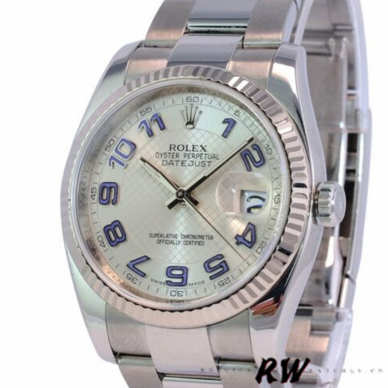 Rolex Datejust 116234 Silver Dial Fluted Bezel 36mm Unisex Replica Watch - QualitySwissReplica