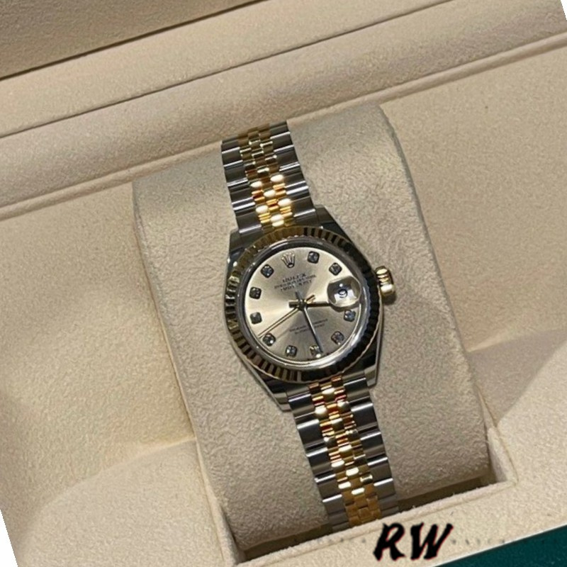 Rolex Datejust 279173 Champagne Diamond Dial Fluted Bezel 28mm Lady Replica Watch - QualitySwissReplica