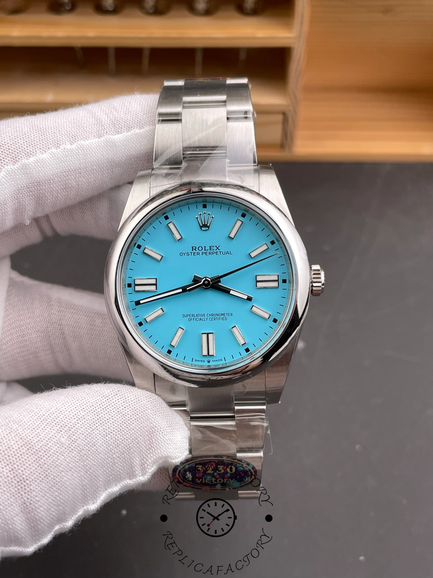 Rolex Men's Oyster Perpetual 41 Turquoise Dial m124300 0006 Men's Watch - QualitySwissReplica