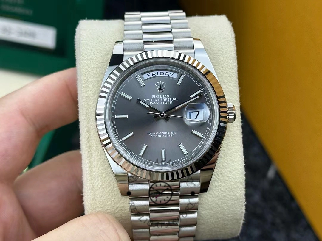 Rolex Day Date 40 18K White Gold Slate Dial M228239 0060 Men's Watch - QualitySwissReplica