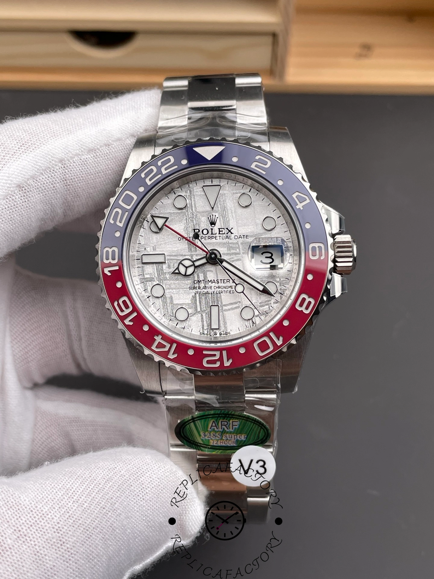 Rolex GMT-Master II 126719 0002 White Gold Meteorite Grey Dial 40mm Mens Replica Watch - QualitySwissReplica