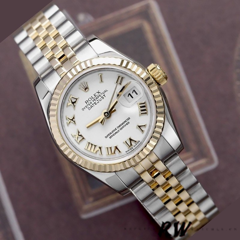 Rolex Datejust 179173 White Roman Numeral Dial 26MM Lady Replica Watch - QualitySwissReplica