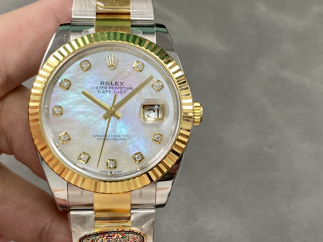Rolex Datejust 126233 White MOP Diamond Dial 36MM Unisex Replica Watch - QualitySwissReplica