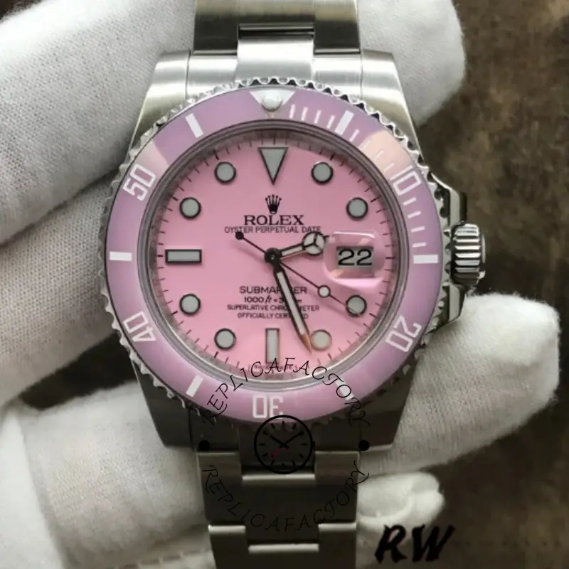 Rolex Submariner Date 116610LN Stainless Steel Oyster 40MM Pink Dial Mens Replica Watch - QualitySwissReplica