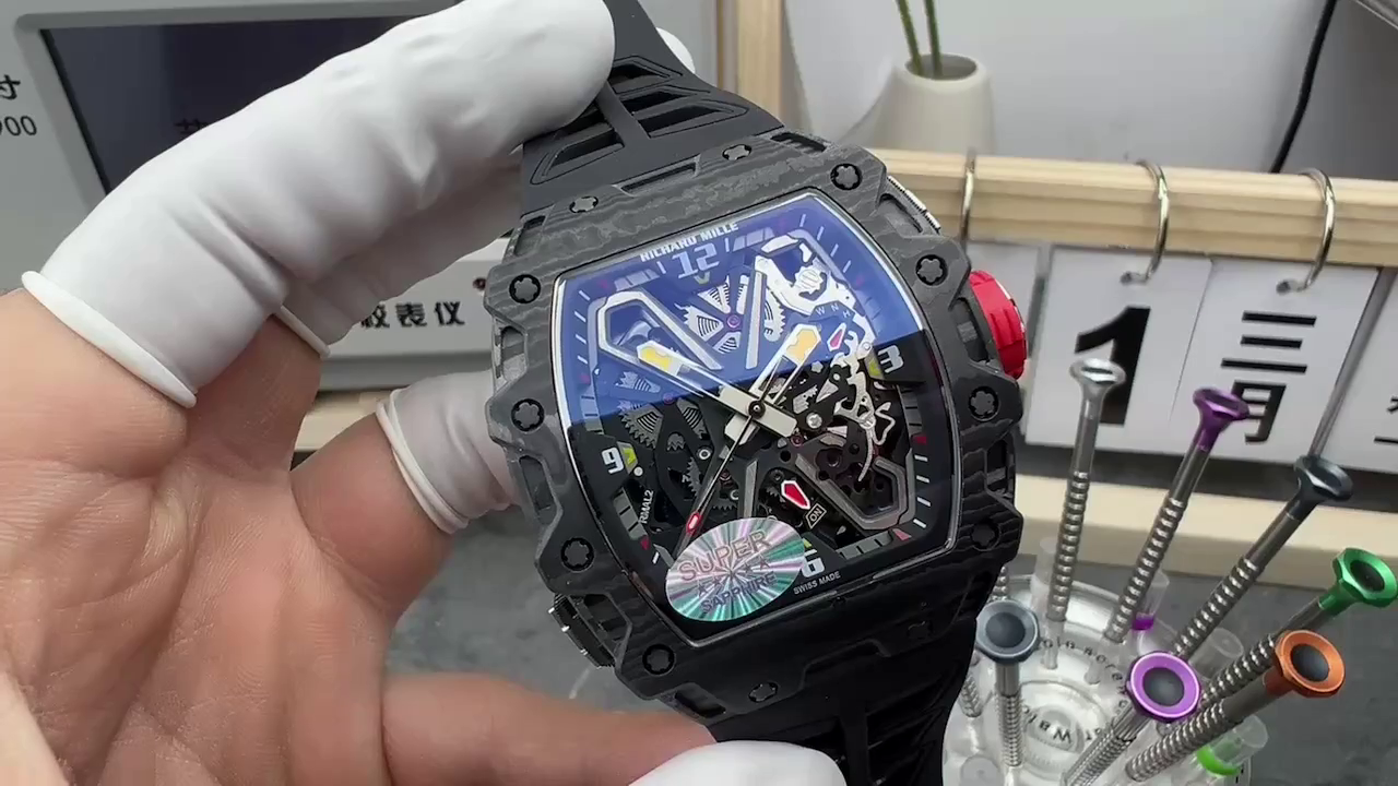 Richard Mille RM35-03 1:1 clone Black Carbon Skeleton Watch - QualitySwissReplica