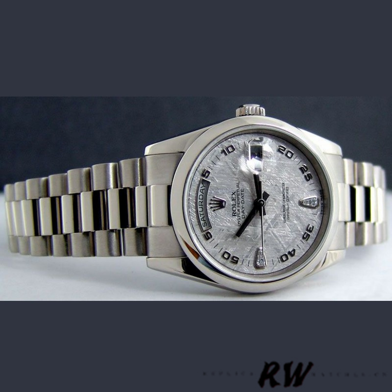 Rolex Day-Date 118209 Meteorite Grey Dial 36mm Unisex Replica Watch - QualitySwissReplica