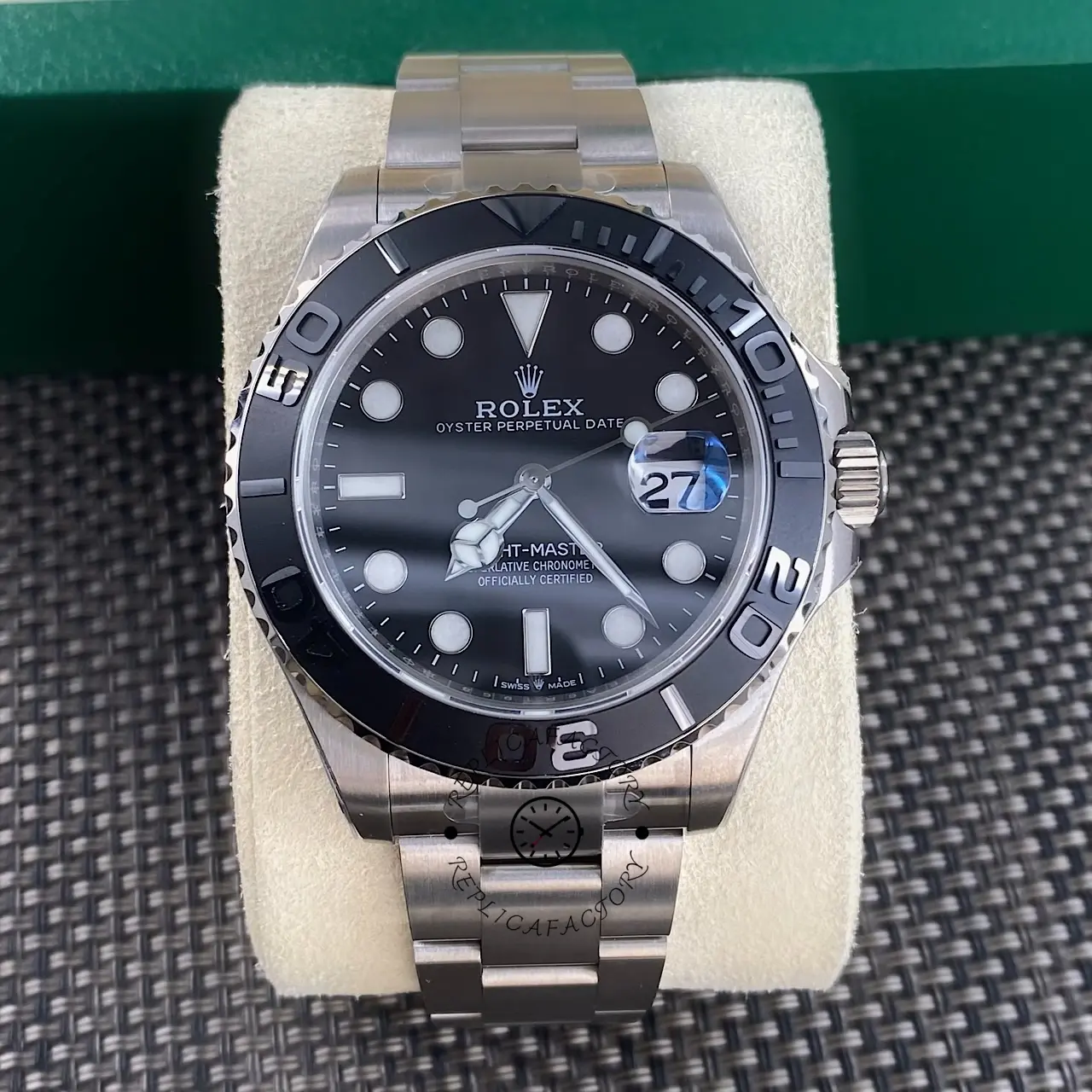 Rolex Yacht Master Black Dial Titanium 226627 0001 42mm Men's Watch - QualitySwissReplica