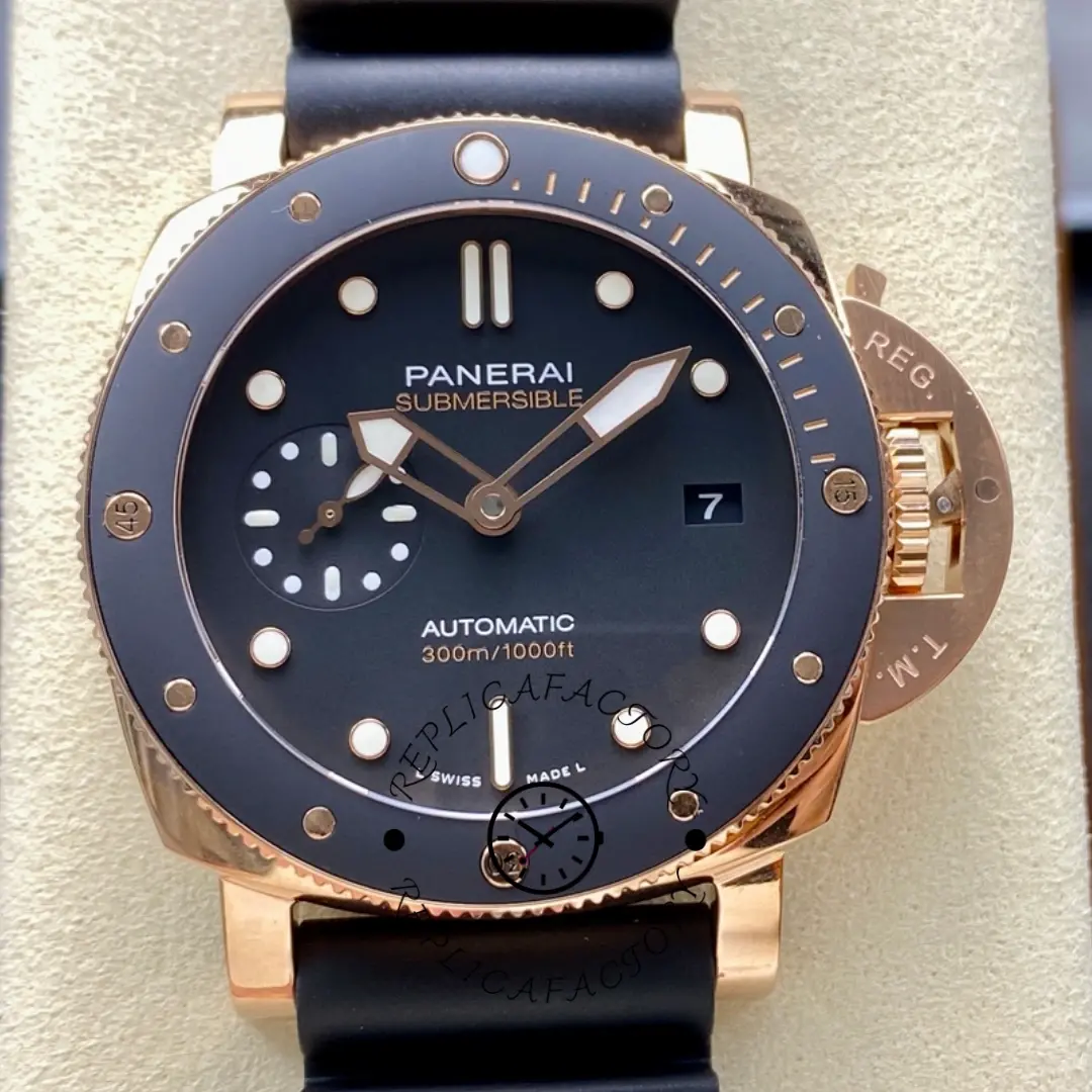 Panerai PAM02164 1:1 Clone Luminor Submersible 42 3 Days Goldtech Black Dial - QualitySwissReplica