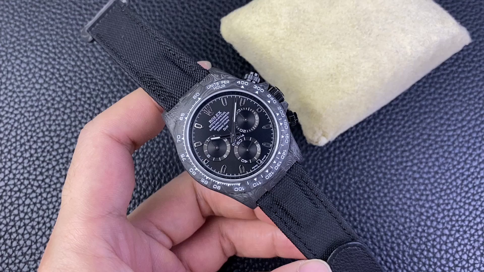 Rolex Daytona DIW Black Carbon Case Black Dial Nylon Strap 40mm Limited Edition - QualitySwissReplica