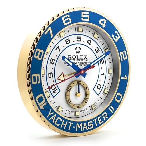 Rolex Yacht Master ll Gold & Blue Wall Clock - QualitySwissReplica