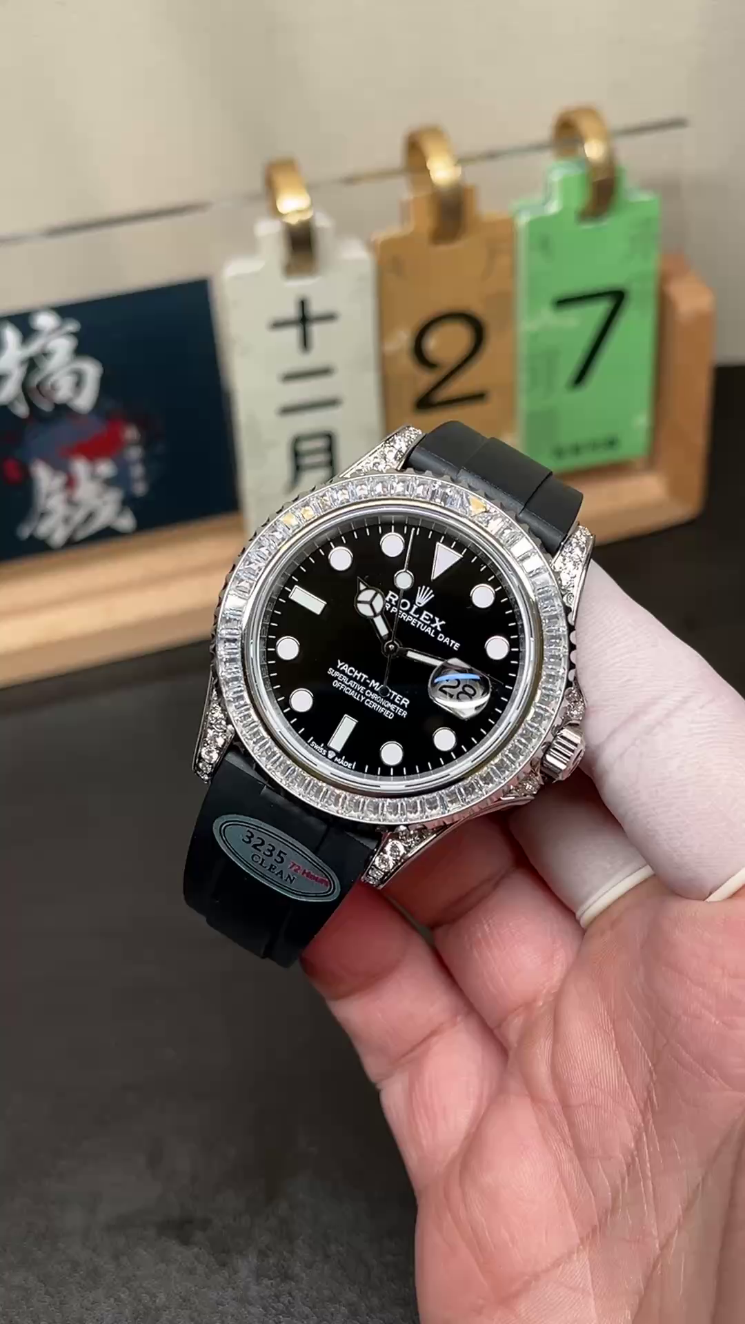 Rolex Yacht Master White Gold 42mm 226679TBR Bagutte bezel Black Dial - QualitySwissReplica
