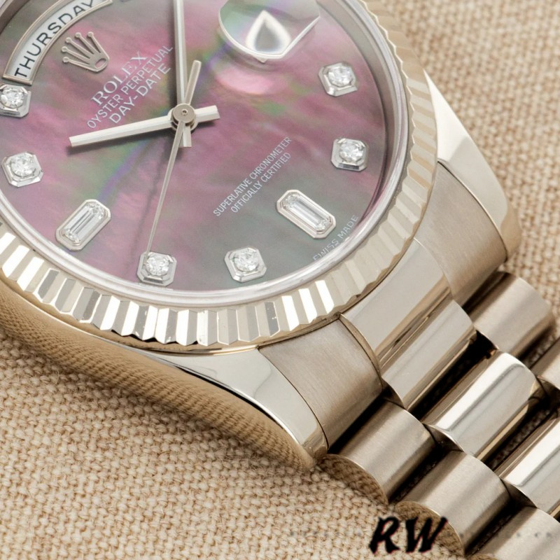 Rolex Day-Date 118239 MOP Black Dial 36mm Unisex Replica Watch - QualitySwissReplica