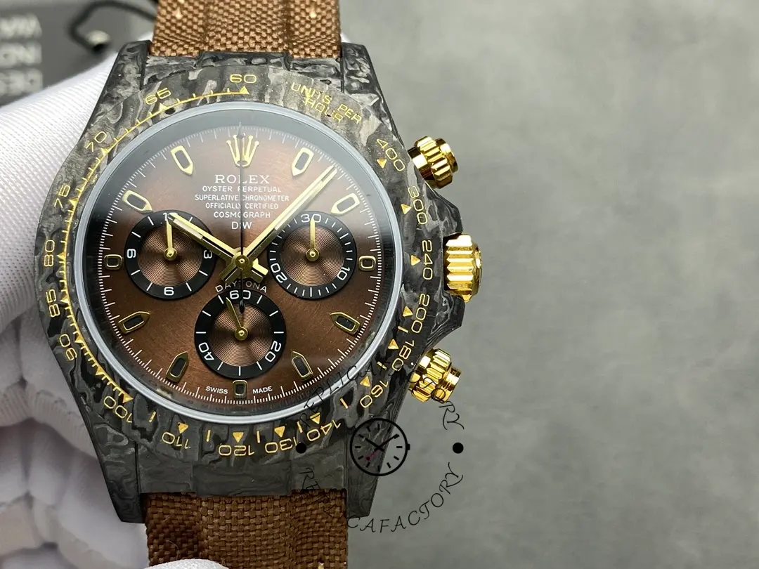 Rolex Daytona DiW Black Gold Customised  NTPT Carbon Fiber 40mm - QualitySwissReplica
