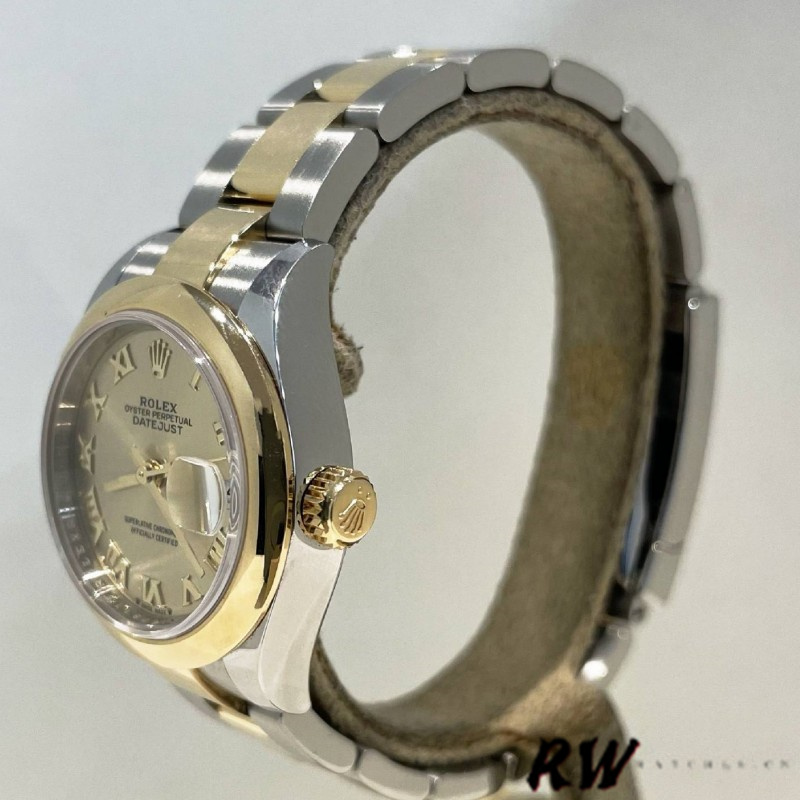 Rolex Datejust 279163 Champagne Roman Numeral Dial Domed Bezel 28mm Lady Replica Watch - QualitySwissReplica