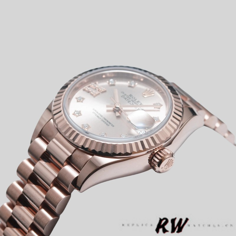 Rolex Datejust 279175 Sundust Diamonds Dial Fluted Bezel 28mm Lady Replica Watch - QualitySwissReplica