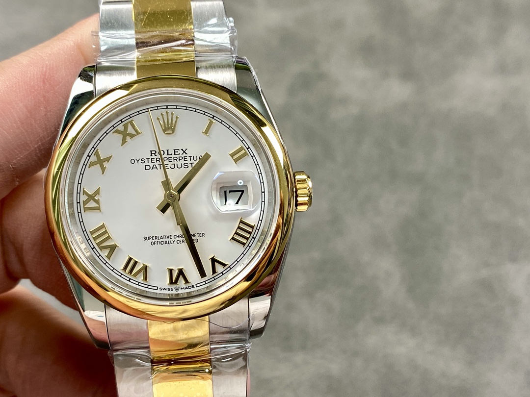 Rolex Datejust 36 White Dial Roman Numerals 126203 0030 Replica Watch - QualitySwissReplica