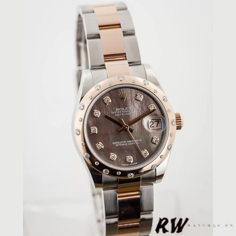 Rolex Datejust 178341 Black MOP Diamond Dial 31MM Lady Replica Watch - QualitySwissReplica