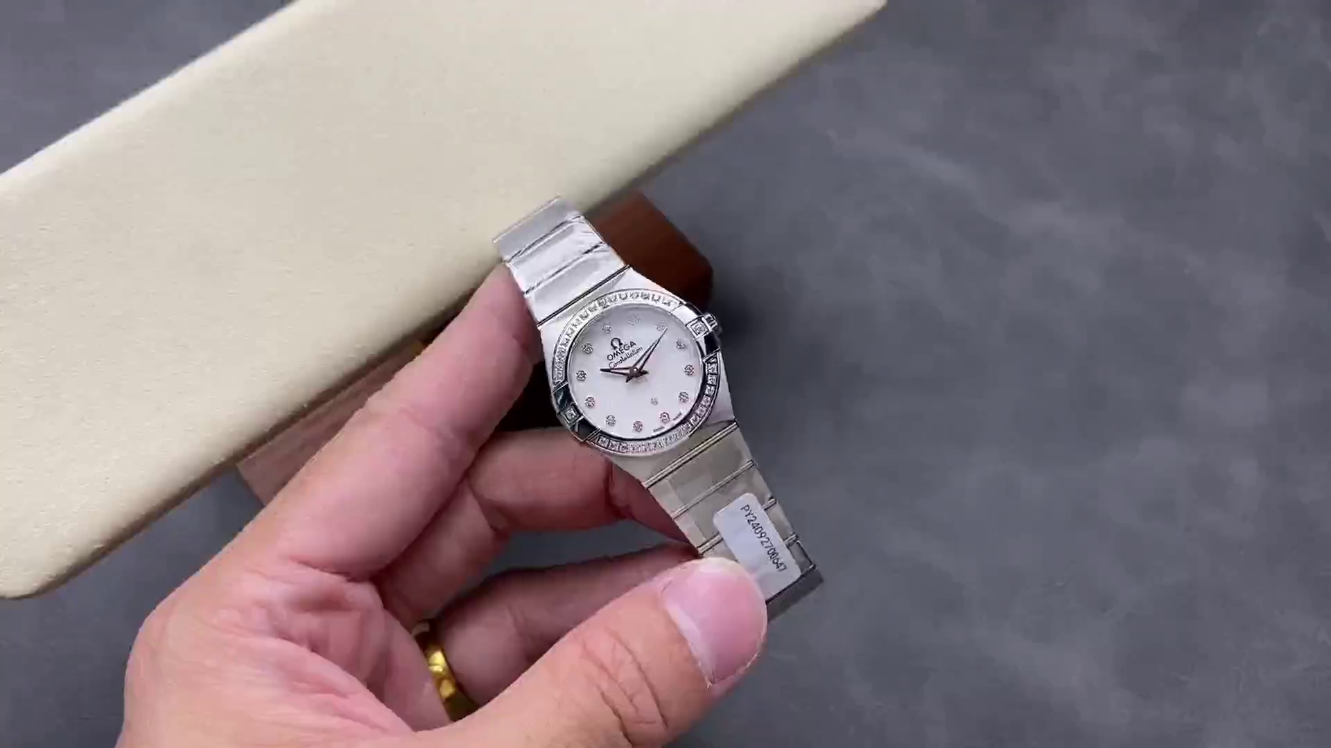 Omega Constellation Quartz Replica Watch 123.10.27.60.52.001 Diamond Bezel - QualitySwissReplica