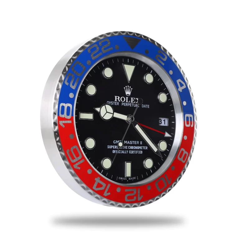 Rolex GMT Master Blue and Red Wall Clock - QualitySwissReplica