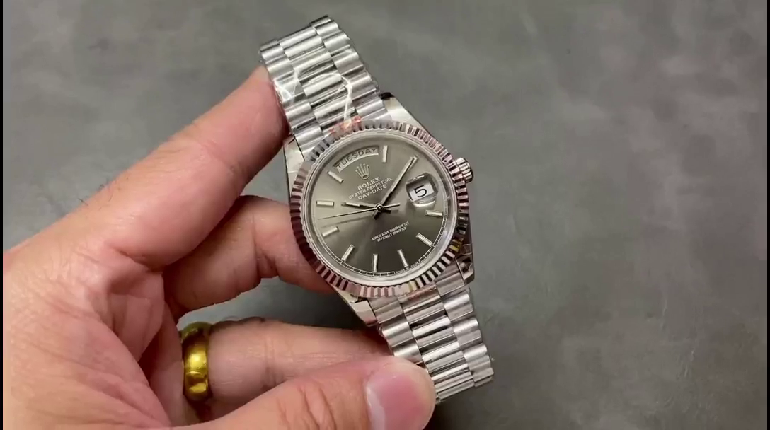Rolex Day Date 40 18K White Gold Slate Dial M228239 0060 Men's Watch - QualitySwissReplica