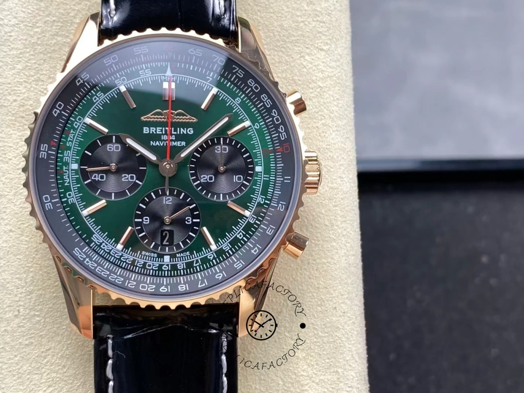 Breitling Navitimer B12 Chronograph RB0137241L1P1 41 Black Strap Replica - QualitySwissReplica