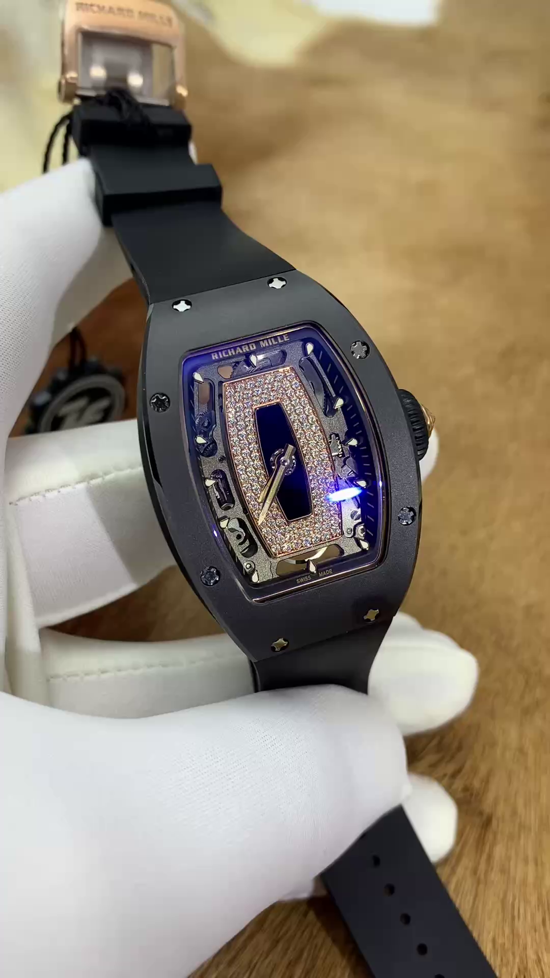 1:1 Clone Richard Mille RM 07 01 Ladies Black Ceramic - QualitySwissReplica