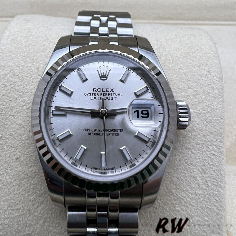 Rolex Datejust 179174 Silver Index Dial Fluted Bezel 26MM Lady Replica Watch - QualitySwissReplica
