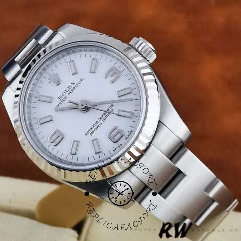 Rolex Oyster Perpetual 176234 White Roman Dial 26mm Lady Replica Watch - QualitySwissReplica