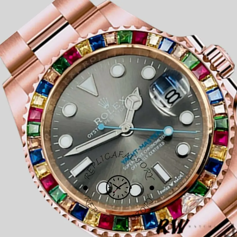 Rolex Yacht-Master 116695 Everose Gold Grey Dial 40MM Mens Replica Watch - QualitySwissReplica