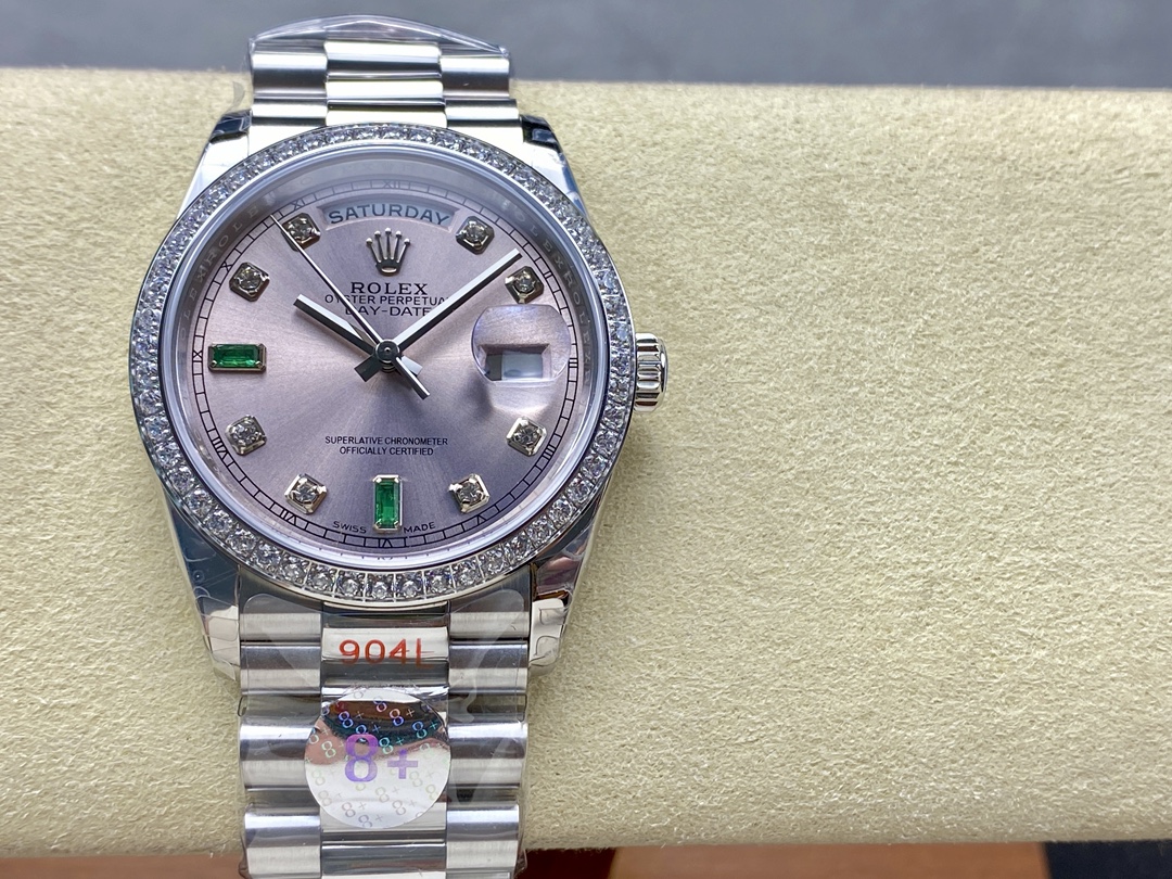 Rolex Day Date 118346 Rhodium Grey Dial 36mm Unisex Replica Watch - QualitySwissReplica