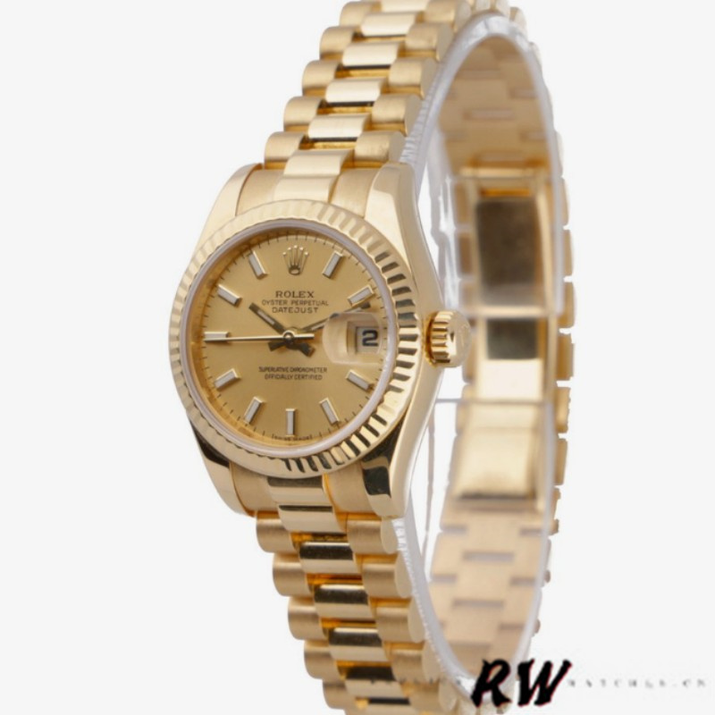 Rolex Datejust 179178 Champagne Index Dial Yellow Gold 26MM Lady Replica Watch - QualitySwissReplica