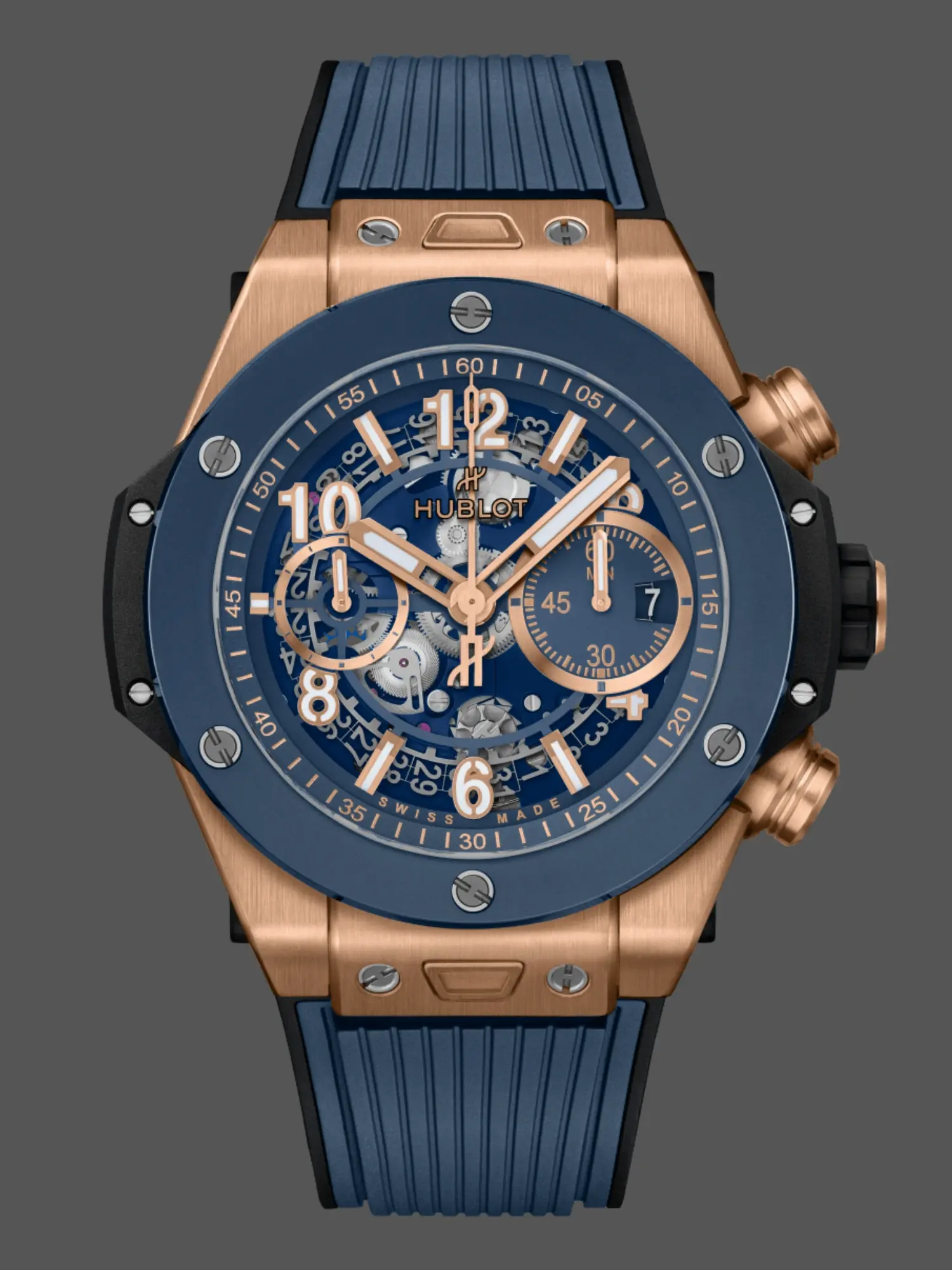 Replica Hublot Big Bang Unico King Gold Blue Ceramic 421.OL.5180.RX - QualitySwissReplica