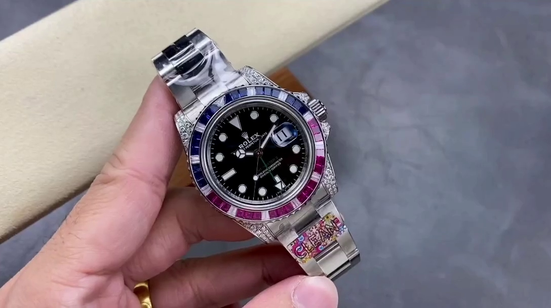 Rolex GMT Master II 126710BLRO Black Dial Diamond Case 40MM Men's Watch - QualitySwissReplica