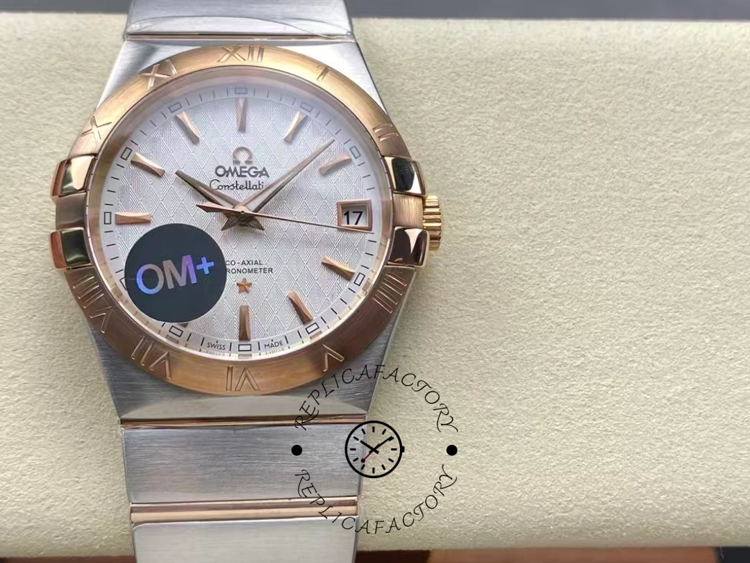 Omega Constellation 38MM Clone 123.20.38.21.02.008 Two-Tone Bracelet - QualitySwissReplica