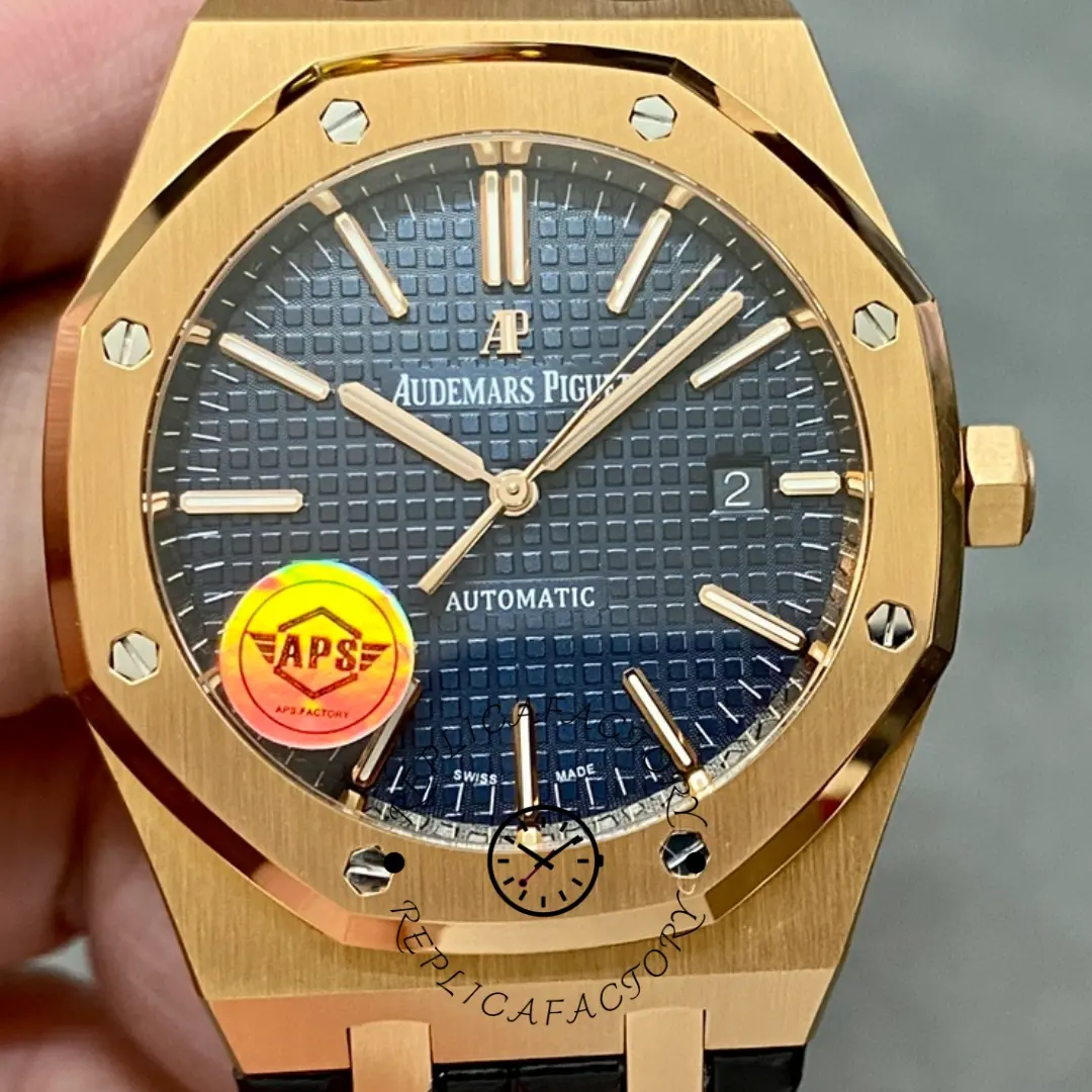 AP Royal Oak 1:1 Clone 41 Blue Dial 15400OR.OO.D002CR.01 Leather Strap - QualitySwissReplica