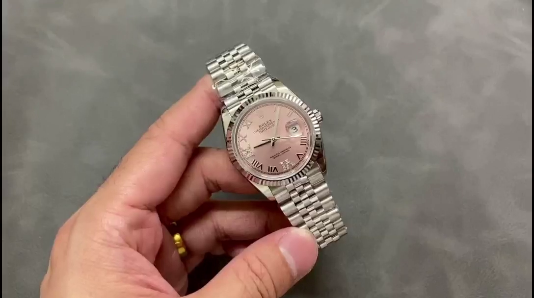 Rolex Datejust 126234 Fluted Bezel Pink Roman Dial 36MM Unisex Replica Watch - QualitySwissReplica