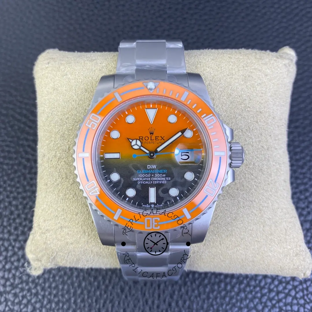 Rolex Submariner DIW Persimmon Orange Black Dial Ceramic Orange Bezel - QualitySwissReplica