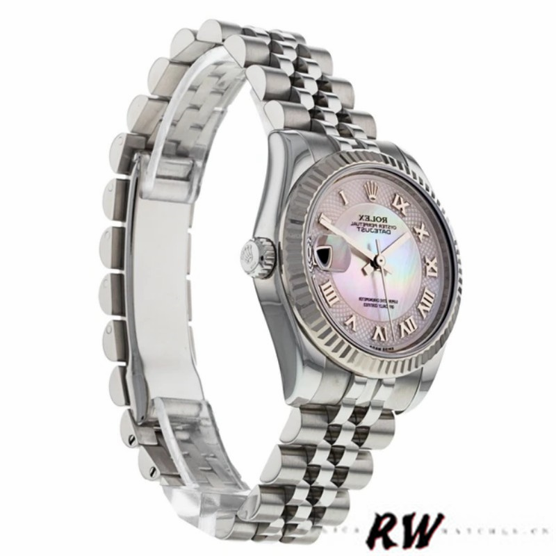 Rolex Datejust 179174 Decorated Mother Of Pearl Dial Fluted Bezel 26MM Lady Replica Watch - QualitySwissReplica