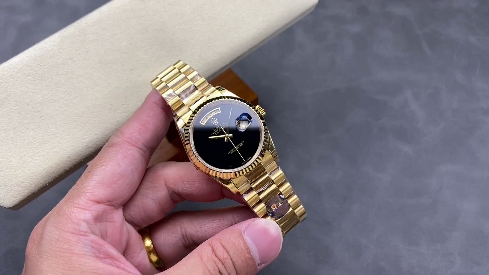 Rolex Day-Date 18038 36mm President Men's Onyx Dial Watch 1:1 Clone - QualitySwissReplica