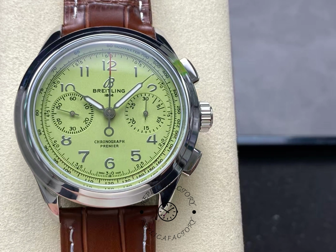 Breitling Premier B09 Chronograph 40MM Pistachio Dial AB0930D31L1P1 Replica - QualitySwissReplica