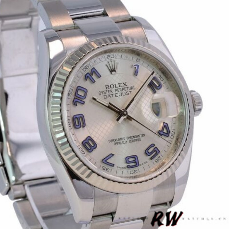 Rolex Datejust 116234 Silver Dial Fluted Bezel 36mm Unisex Replica Watch - QualitySwissReplica