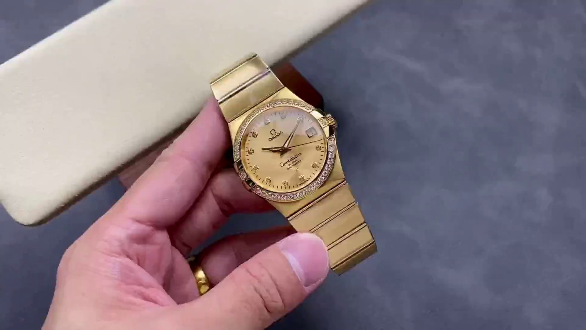 Omega Constellation Chronometer Champagne Dial 123.55.38.21.58.001 Clone - QualitySwissReplica
