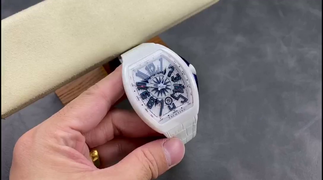 Swiss Franck Muller Framulan V45 White Ceramic Yacht Model Blue Number - QualitySwissReplica