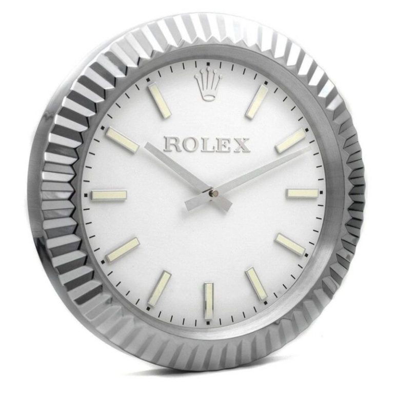 Rolex Presidential Classic Steel Luminous Dial Wall Clock - QualitySwissReplica