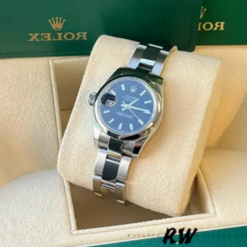 Rolex Datejust 179160 Domed Bezel Black Index Dial 26MM Lady Replica Watch - QualitySwissReplica