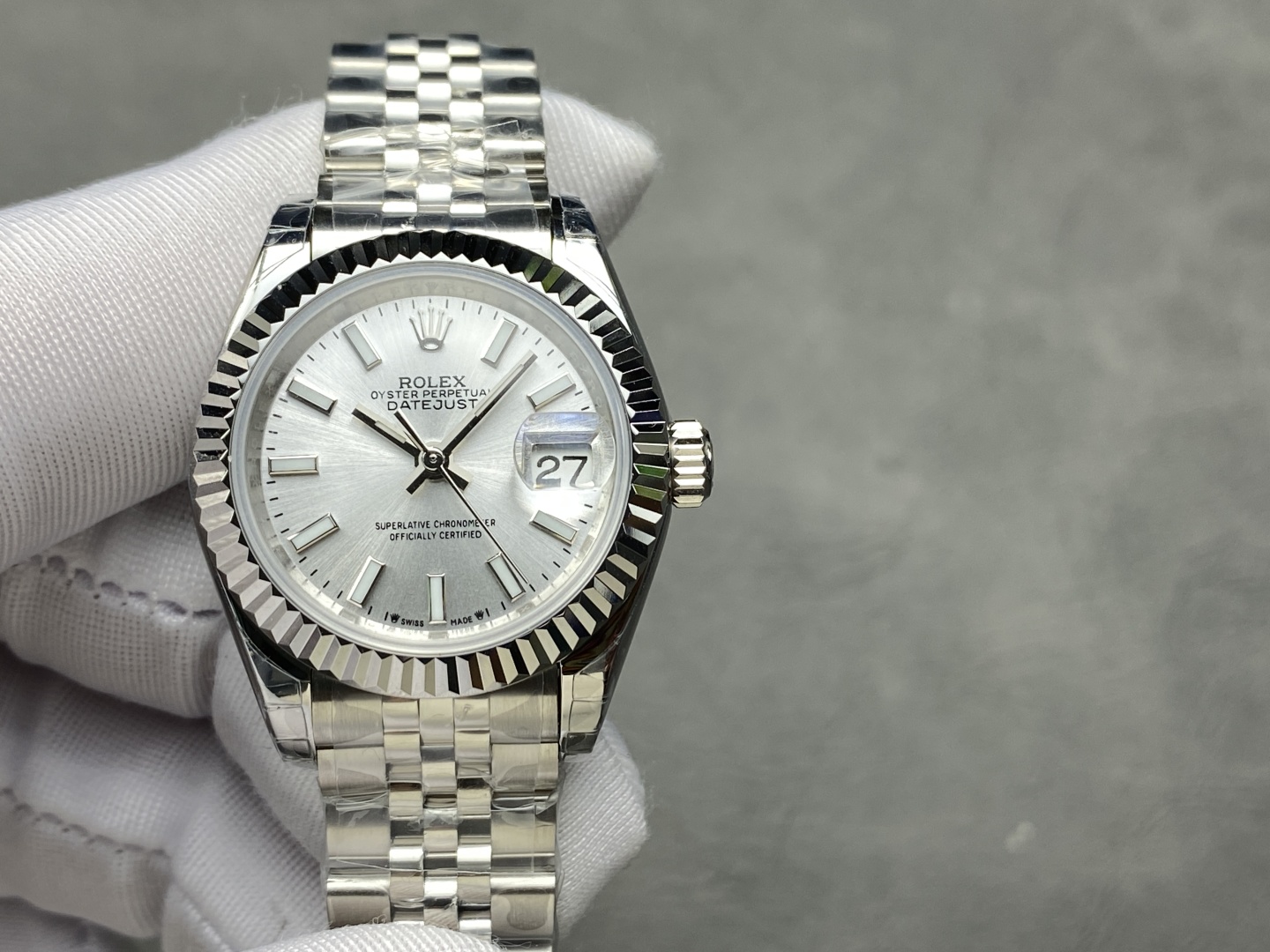 Rolex Datejust 28 Automatic Silver Dial White Gold and Steel M279174 0005 Women's Watch - QualitySwissReplica