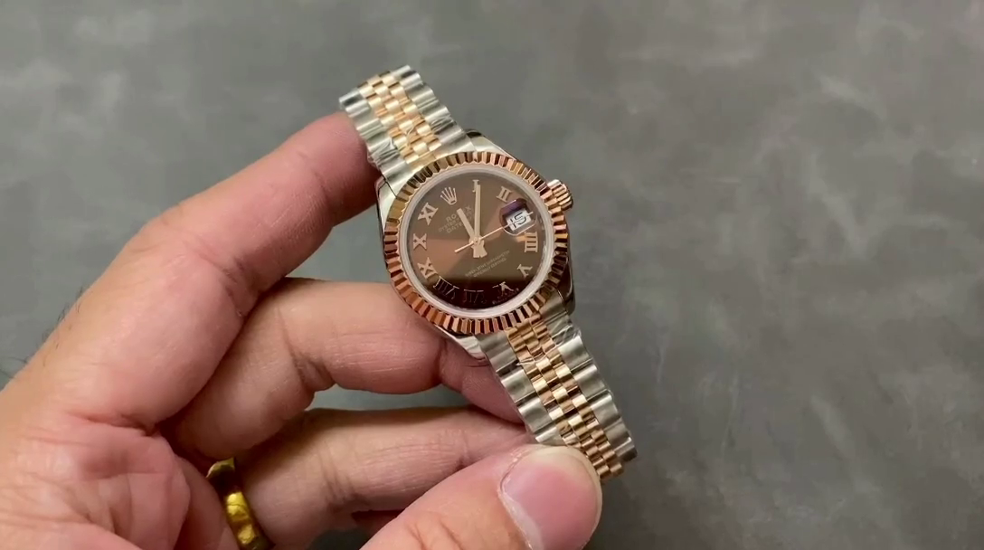 Rolex Datejust 28 Chocolate Index Steel & Rose Gold m279171 0009 Women's Watch - QualitySwissReplica